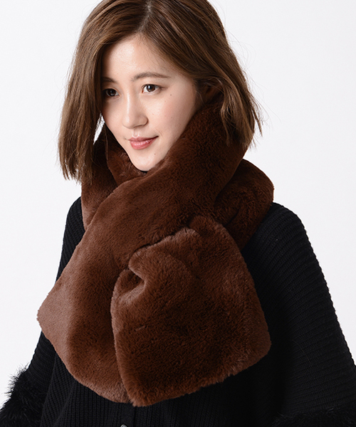 etsinta エシンタのファー切替ジャケット ブラック etsinta/エシンタ