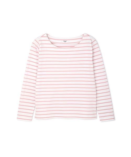 NATURAL BEAUTY BASIC（ナチュラルビューティーベーシック）の「ベーシックボーダー７分袖（Tシャツ/カットソー・レディース・オフホワイト/ライトホワイト/ベージュ系その他・MEDIUM）」の12枚目の写真