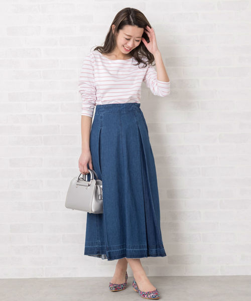 NATURAL BEAUTY BASIC（ナチュラルビューティーベーシック）の「ベーシックボーダー７分袖（Tシャツ/カットソー・レディース・オフホワイト/ライトホワイト/ベージュ系その他・MEDIUM）」の16枚目の写真