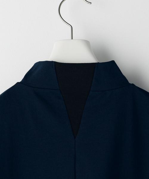 EN ROUTE(アンルート)の「<EN ROUTE>モックネック ルーズフィット ハーフスリーブT(Tシャツ/カットソー・メンズ・ホワイト/ネイビー・1/2/3)」の10枚目の写真