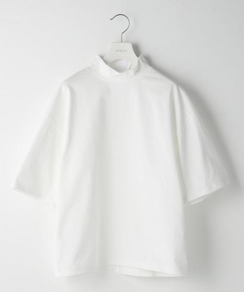 EN ROUTE(アンルート)の「<EN ROUTE>モックネック ルーズフィット ハーフスリーブT(Tシャツ/カットソー・メンズ・ホワイト/ネイビー・1/2/3)」の11枚目の写真