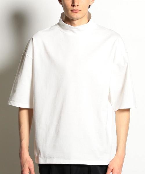 EN ROUTE(アンルート)の「<EN ROUTE>モックネック ルーズフィット ハーフスリーブT(Tシャツ/カットソー・メンズ・ホワイト/ネイビー・1/2/3)」の8枚目の写真