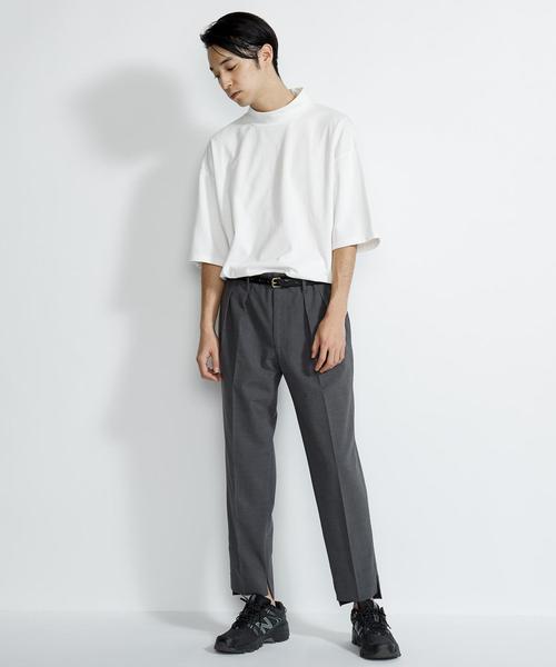 EN ROUTE(アンルート)の「<EN ROUTE>モックネック ルーズフィット ハーフスリーブT(Tシャツ/カットソー・メンズ・ホワイト/ネイビー・1/2/3)」の16枚目の写真