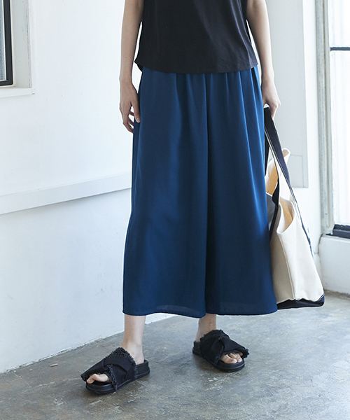 AMERICAN HOLIC（アメリカンホリック）の「・12colタックワイドガウチョパンツ（その他パンツ・レディース・ブラック系その他/アイボリー/モカ/ストライプ/その他14/グリーン/キャメル/ドット/ブルー/ブラック/イエロー・L/M）」の7枚目の写真