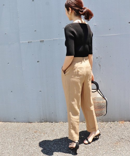 IENA スラブツイル テーパードパンツ 2020SS 白 クロップド