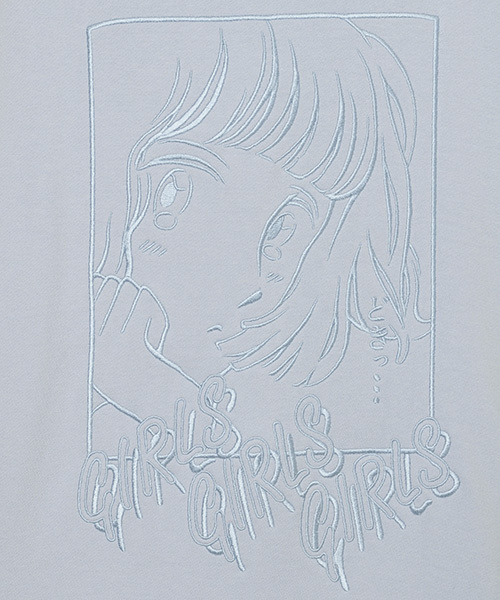 Candy Stripper(キャンディストリッパー)の「GIRLS GIRLS GIRLS HOODIE(パーカー・レディース・オフホワイト/ブラック/ライトブルー/ピンク・2)」の10枚目の写真