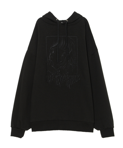 Candy Stripper(キャンディストリッパー)の「GIRLS GIRLS GIRLS HOODIE(パーカー・レディース・オフホワイト/ブラック/ライトブルー/ピンク・2)」の15枚目の写真