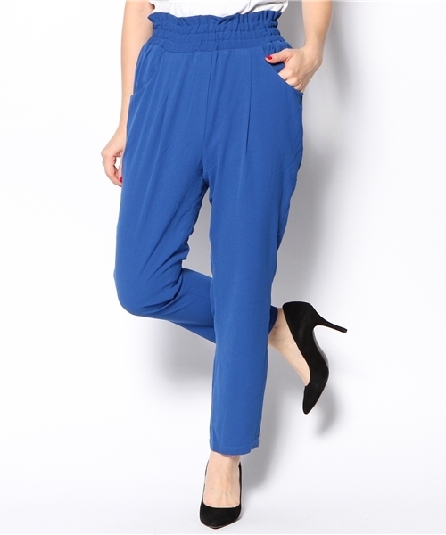 WEGO（ウィゴー）の「WEGO/ハイウエストタックパンツ（その他パンツ・レディース・ブラック/ダークグリーン/ブルー/ネイビー・FREE）」の4枚目の写真