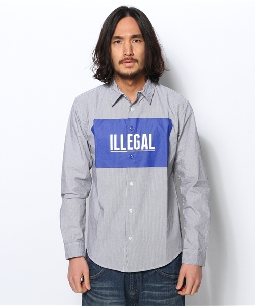 WEGO（ウィゴー）の「WEGO/BOXロゴシャツ（シャツ/ブラウス・メンズ・ホワイト/ブラック・LARGE/MEDIUM）」の6枚目の写真