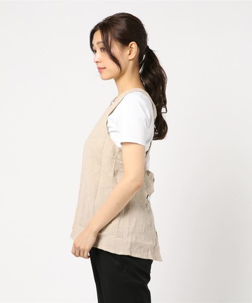 MLM Label(エムエルエムレーベル)の「MLM LABEL エムエルエムレーベル / BAUER CAMISOLE コットンリネンクロスキャミソール アメリカンスリーブ / MLM452C(キャミソール・レディース・ベージュ・S)」の2枚目の写真