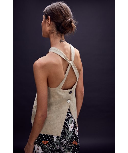 MLM Label(エムエルエムレーベル)の「MLM LABEL エムエルエムレーベル / BAUER CAMISOLE コットンリネンクロスキャミソール アメリカンスリーブ / MLM452C(キャミソール・レディース・ベージュ・S)」の4枚目の写真