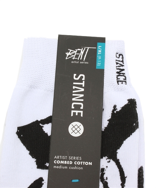 STANCE(スタンス)の「スタンスソックス 左右非対称 アシンメトリー STANCE BENT(ソックス/靴下・メンズ・ホワイト・27cm)」の2枚目の写真