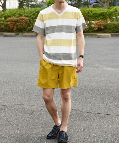 SHIPS(シップス)の「SC: MADE IN JAPAN ワイドボーダー Vネック Tシャツ 19SS(Tシャツ/カットソー・メンズ・チャコールグレー/ライトブルー/ネイビー/ブラウン/レッド/イエロー/コバルトブルー/ダークネイビー・SMALL/MEDIUM/LARGE/X-LARGE)」の12枚目の写真