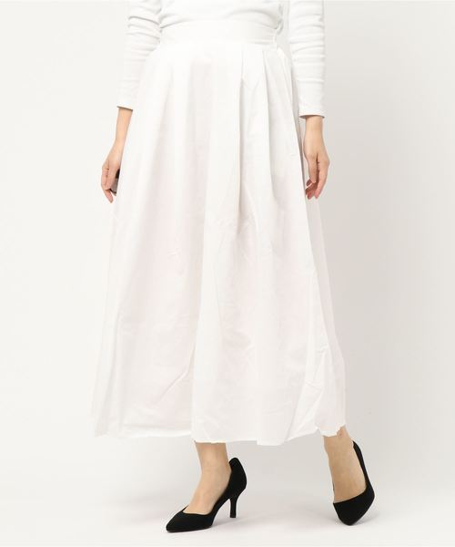 KOBE LETTUCE（コウベレタス）の「タック入りロングフレアスカート（スカート・レディース・ブラック/オフホワイト/イエロー/ブルー/グリーン/ピンク系その他・FREE）」の9枚目の写真