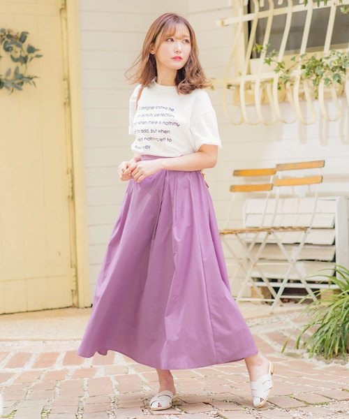 KOBE LETTUCE（コウベレタス）の「タック入りロングフレアスカート（スカート・レディース・ブラック/オフホワイト/イエロー/ブルー/グリーン/ピンク系その他・FREE）」の13枚目の写真