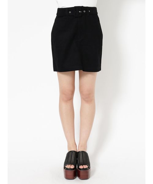 EMODA（エモダ）の「ベルトボックスミニスカート（スカート・レディース・ブラック/ホワイト/キャメル・SMALL/MEDIUM）」の6枚目の写真