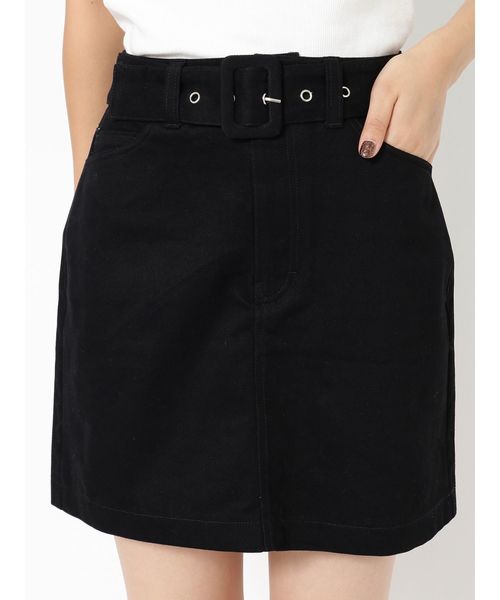 EMODA（エモダ）の「ベルトボックスミニスカート（スカート・レディース・ブラック/ホワイト/キャメル・SMALL/MEDIUM）」の13枚目の写真