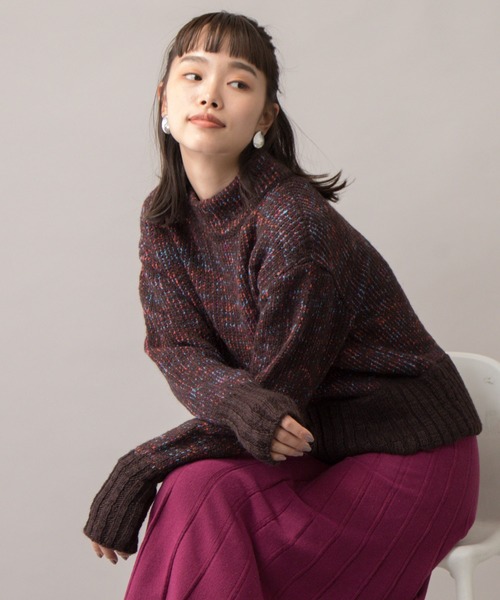 セール Audrey And John Wad カラフルハイネックニットプルオーバー ニット セーター Audrey And John Wad オードリーアンドジョンワッド のファッション通販 Zozotown