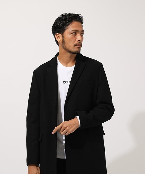 AZUL by moussy（アズールバイマウジー）の「STANDARD CHESTER COAT/スタンダードチェスターコート（チェスターコート・メンズ・ブラック/チャコールグレー/キャメル・SMALL/MEDIUM/LARGE）」の22枚目の写真