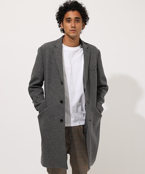 AZUL by moussy（アズールバイマウジー）の「STANDARD CHESTER COAT/スタンダードチェスターコート（チェスターコート・メンズ・ブラック/チャコールグレー/キャメル・SMALL/MEDIUM/LARGE）」の20枚目の写真