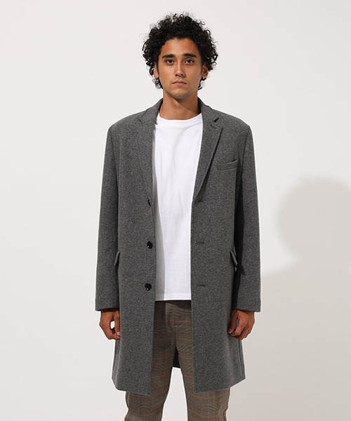 AZUL by moussy（アズールバイマウジー）の「STANDARD CHESTER COAT/スタンダードチェスターコート（チェスターコート・メンズ・ブラック/チャコールグレー/キャメル・SMALL/MEDIUM/LARGE）」の10枚目の写真