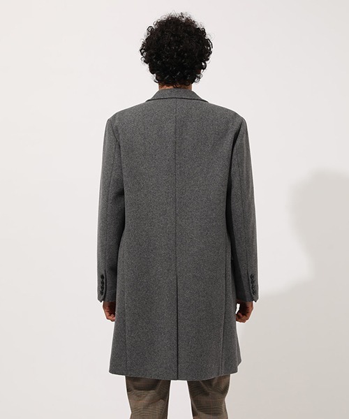 AZUL by moussy（アズールバイマウジー）の「STANDARD CHESTER COAT/スタンダードチェスターコート（チェスターコート・メンズ・ブラック/チャコールグレー/キャメル・SMALL/MEDIUM/LARGE）」の12枚目の写真
