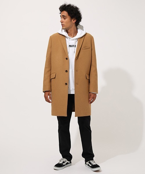 AZUL by moussy（アズールバイマウジー）の「STANDARD CHESTER COAT/スタンダードチェスターコート（チェスターコート・メンズ・ブラック/チャコールグレー/キャメル・SMALL/MEDIUM/LARGE）」の5枚目の写真