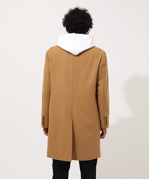 AZUL by moussy（アズールバイマウジー）の「STANDARD CHESTER COAT/スタンダードチェスターコート（チェスターコート・メンズ・ブラック/チャコールグレー/キャメル・SMALL/MEDIUM/LARGE）」の8枚目の写真