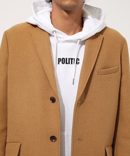 AZUL by moussy（アズールバイマウジー）の「STANDARD CHESTER COAT/スタンダードチェスターコート（チェスターコート・メンズ・ブラック/チャコールグレー/キャメル・SMALL/MEDIUM/LARGE）」の9枚目の写真
