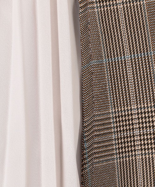 archives（アルシーヴ）の「チェックサイドプリーツキャミワンピース（ワンピース・レディース・ブラウン/グリーン・MEDIUM）」の5枚目の写真