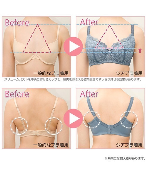 BRADELIS NEWYORK（ブラデリスニューヨーク）の「広がるバストをすっきりシルエットに整え着痩せが叶う"コンパクト補整"　ジアブラ（ブラジャー・レディース・ブラック/ブルー系その他・E65/E70/E75/F65/F70/F75/E80/F80/G70/G75/G80/E85/F85/G85/H70/H75/H80/H85）」の18枚目の写真