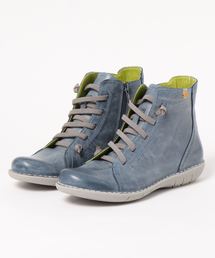 未使用ジャングラ 牛革ショートブーツ ブルーグレー 38/24.0cm Jungla（ジャングラ）の「牛革レースアップデザインショートブーツ