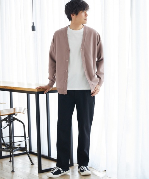 LAKOLE（ラコレ）の「天竺ニットカーディガン / LAKOLE（カーディガン/ボレロ・メンズ・ライトグレー/ブラウン/アイボリー・MEDIUM/LARGE）」の4枚目の写真