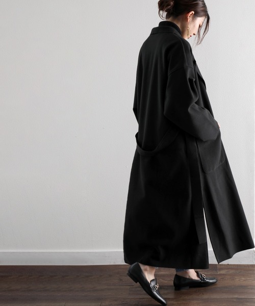 classicalelf(クラシカルエルフ)の「上品さを格上げ。ベルト付テーラードチェスターコート(チェスターコート・レディース・ブラック/ブラウン/グレー/アイボリー/キャメル/ブルー/ベージュ・MEDIUM/LARGE/X-LARGE/SMALL)」の14枚目の写真