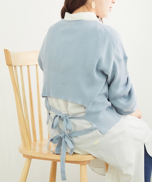 ROPE' PICNIC（ロペピクニック）の「【一部店舗限定】バックリボンニットプルオーバー（ニット/セーター・レディース・ブラック/ベージュ/サックスブルー・38/40）」の3枚目の写真