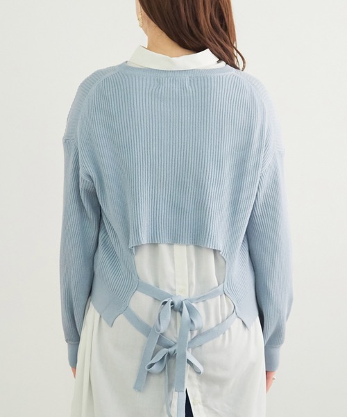 ROPE' PICNIC（ロペピクニック）の「【一部店舗限定】バックリボンニットプルオーバー（ニット/セーター・レディース・ブラック/ベージュ/サックスブルー・38/40）」の5枚目の写真