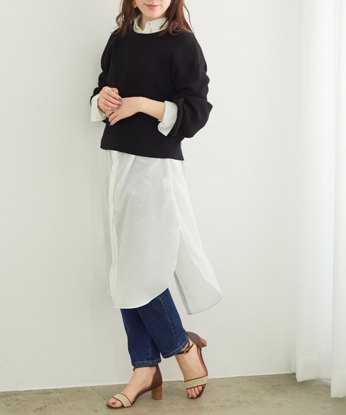 ROPE' PICNIC（ロペピクニック）の「【一部店舗限定】バックリボンニットプルオーバー（ニット/セーター・レディース・ブラック/ベージュ/サックスブルー・38/40）」の12枚目の写真
