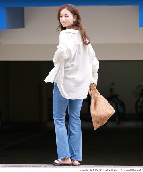 coca(coca)(コカ)の「\新色登場/シアー素材シャツブラウス(シャツ/ブラウス・レディース・ピンク/ホワイト/ブラック/パープル/ブラウン/ダークブルー/レッド/グレー/カーキ・ONE SIZE/M/L)」の17枚目の写真
