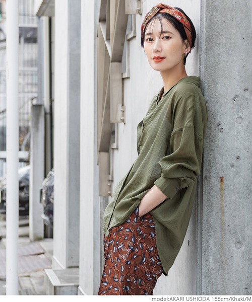 coca(coca)(コカ)の「\新色登場/シアー素材シャツブラウス(シャツ/ブラウス・レディース・ピンク/ホワイト/ブラック/パープル/ブラウン/ダークブルー/レッド/グレー/カーキ・ONE SIZE/M/L)」の16枚目の写真