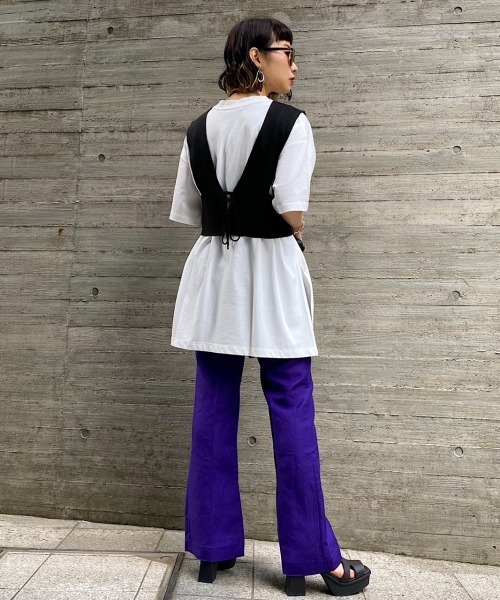 PAGEBOY（ページボーイ）の「2WAYレースアップビスチェ（ベスト・レディース・ブラック/ダークブラウン/グレイッシュベージュ・FREE）」の5枚目の写真