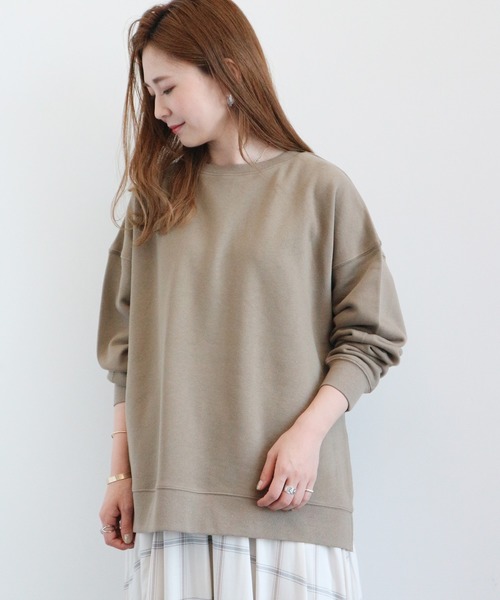 AMERICAN HOLIC（アメリカンホリック）の「ドロップショルダー裏毛プルオーバー＊●（スウェット・レディース・ブラウン/アイボリー/ラベンダー/ブルー/ブラック/モカ/ベージュ・FREE）」の5枚目の写真