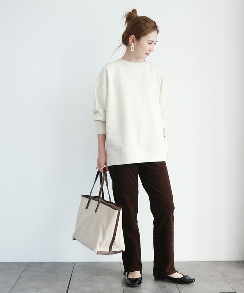 AMERICAN HOLIC（アメリカンホリック）の「ドロップショルダー裏毛プルオーバー＊●（スウェット・レディース・ブラウン/アイボリー/ラベンダー/ブルー/ブラック/モカ/ベージュ・FREE）」の9枚目の写真