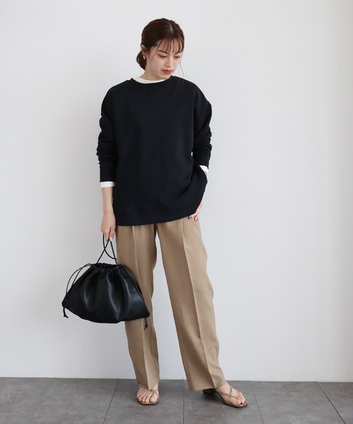 AMERICAN HOLIC（アメリカンホリック）の「ドロップショルダー裏毛プルオーバー＊●（スウェット・レディース・ブラウン/アイボリー/ラベンダー/ブルー/ブラック/モカ/ベージュ・FREE）」の17枚目の写真