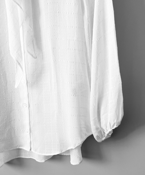 roarguns(ロアーガンズ)の「75d SUCKER DRAPE SHIRTS(シャツ/ブラウス・レディース・ブラック系その他/ホワイト系その他・0)」の9枚目の写真