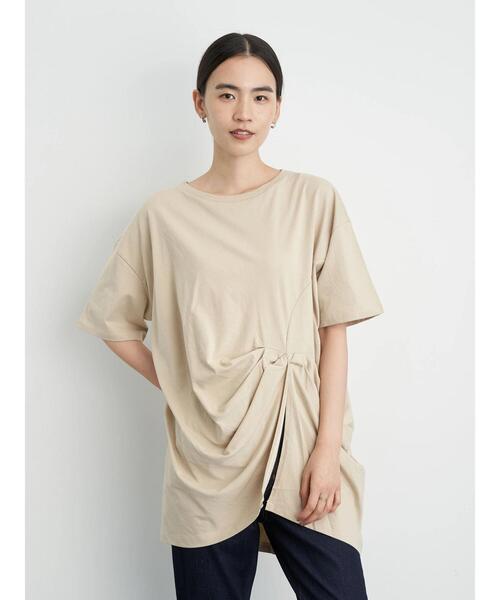 AMERICAN HOLIC(アメリカンホリック)の「フロントねじりカットプルオーバー *(Tシャツ/カットソー・レディース・ブラック/ブラウン/オフホワイト/ライトベージュ・M/L)」の4枚目の写真
