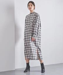 HYKE チェック ワンピース HYKE（ハイク）の「＜HYKE（ハイク）＞チェック BIB FRNT ワンピース