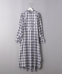 [新品未使用]HYKE チェックワンピース　ロング丈　サイズ1 HYKE（ハイク）／ T/W OMBRE CHECK DRESS（16231） | ワンピース