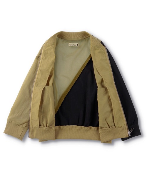 BRANSHES（ブランシェス）の「配色切替えナイロンジャケット（ナイロンジャケット・キッズ・グレー/ベージュ・100cm/90cm/120cm/110cm/150cm/130cm/140cm）」の12枚目の写真