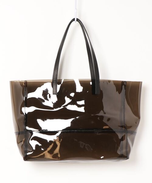 ADAM PATEK(アダムパテック)の「ADAM PATEK / 【 BVOROUGH 】CLEAR LEATHER HANDLE PVC TOTE ( AMPK-B056 )(トートバッグ・メンズ・ホワイト/ブラック・ONESIZE)」の10枚目の写真
