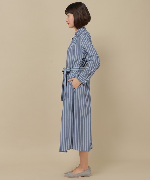 ikka（イッカ）の「カバーリングバンドカラーストライプワンピース（ワンピース・レディース・ネイビー/オフホワイト/ブルー・M）」の13枚目の写真